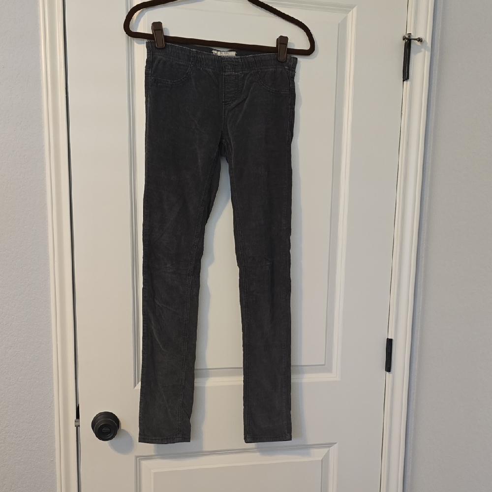Free People Penny Pullon Charcoal Skinny Corduroy Jeans SIZE 25